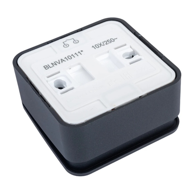 Выключатель о/у Blanca BLNVA101116, 1 клавиша, с/инд, антрацит