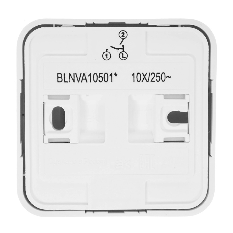 Выключатель о/у Blanca BLNVA105011, 2 клавиши, б/инд, белый