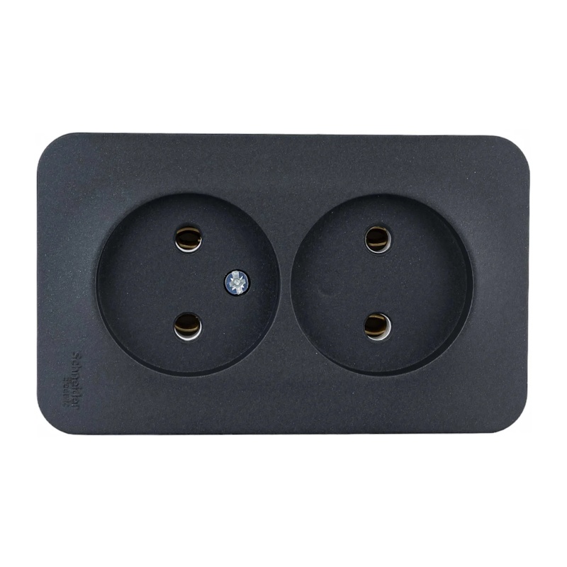 Розетка о/у Blanca BLNRA000216, 2 гнезда, б/з, антрацит