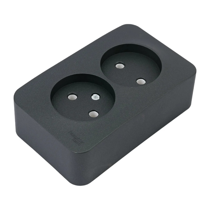 Розетка о/у Blanca BLNRA000216, 2 гнезда, б/з, антрацит