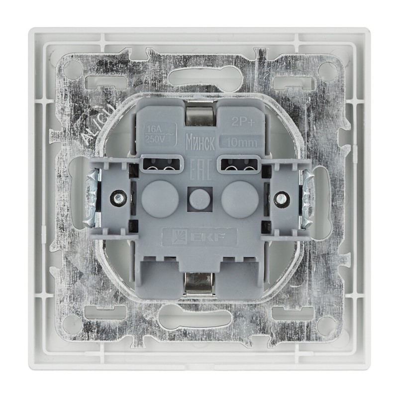 Розетка с/у Минск ERR16-029-100-44, 1 гнездо, с/з, з/ш и крышкой, IP44, белая