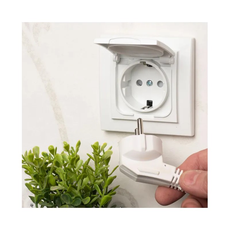 Розетка с/у Минск ERR16-029-100-44, 1 гнездо, с/з, з/ш и крышкой, IP44, белая