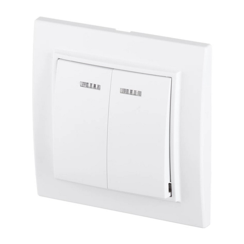 Выключатель с/у Минск ERV10-123-10, 2 клавиши, с/инд, белый