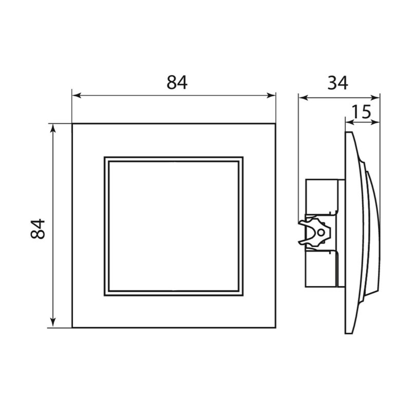 Переключатель перекрестный с/у Минск ERV10-125-10, 1 клавиша, б/инд, белый