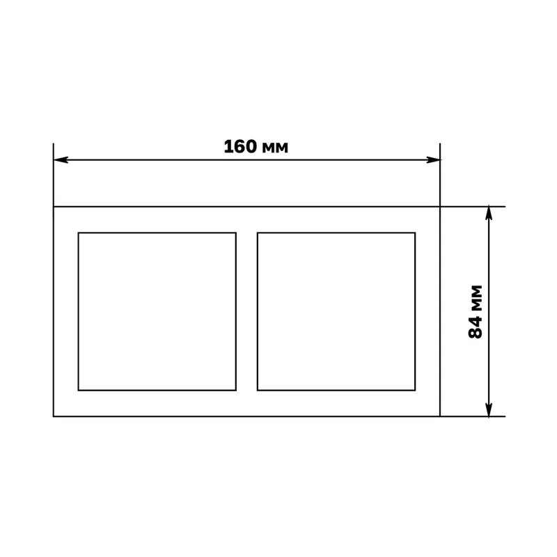 Рамка 2-х постовая Минск ERM-G-302-10, горизонтальная, белая
