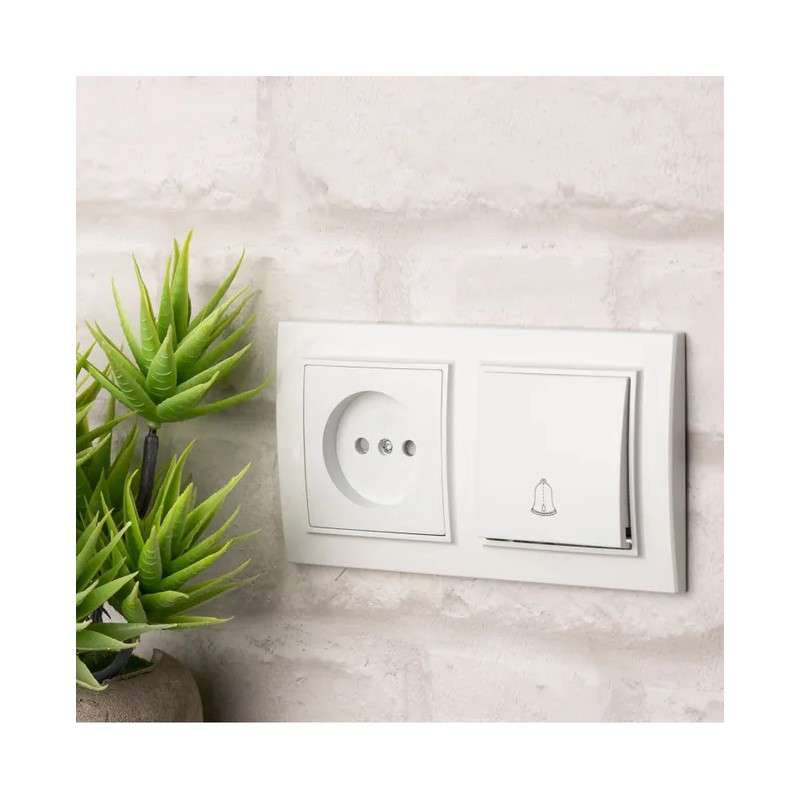 Рамка 2-х постовая Минск ERM-G-302-10, горизонтальная, белая