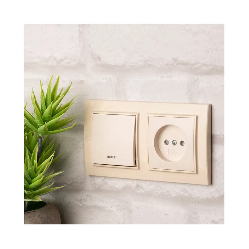 Рамка 2-х постовая Минск ERM-G-302-20, горизонтальная, бежевая