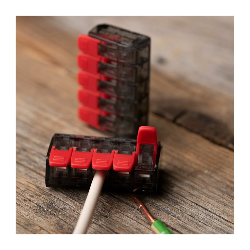 Клемма с рычажком 221-415 без пасты, 5 проводов 0,2-4 мм2 (20 шт.)