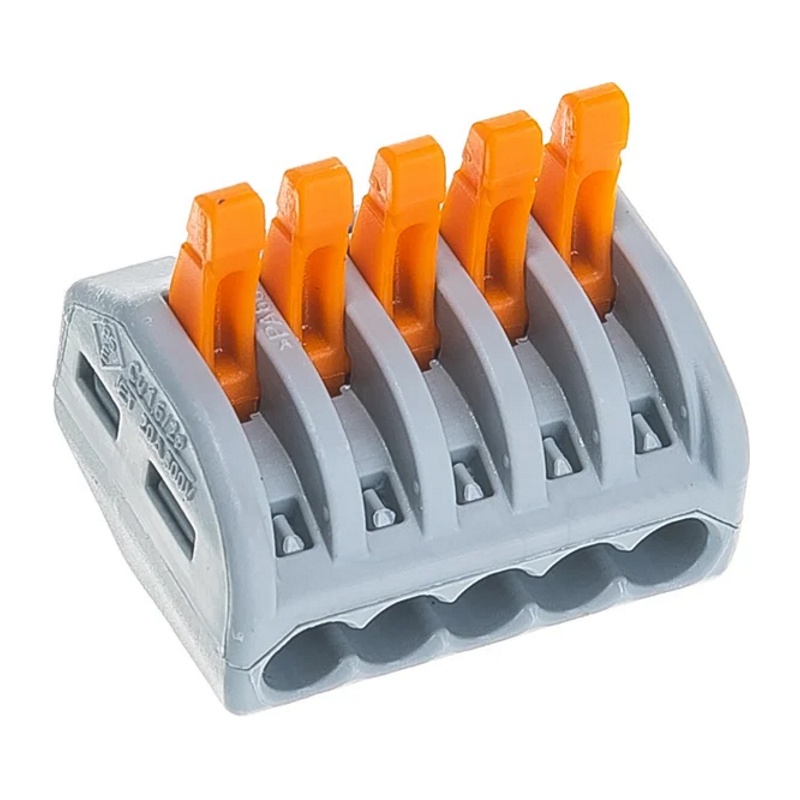 Клемма с рычажком WAGO 222-415 без пасты, 5 проводов 0,08-2,5 мм2 (5 шт.)