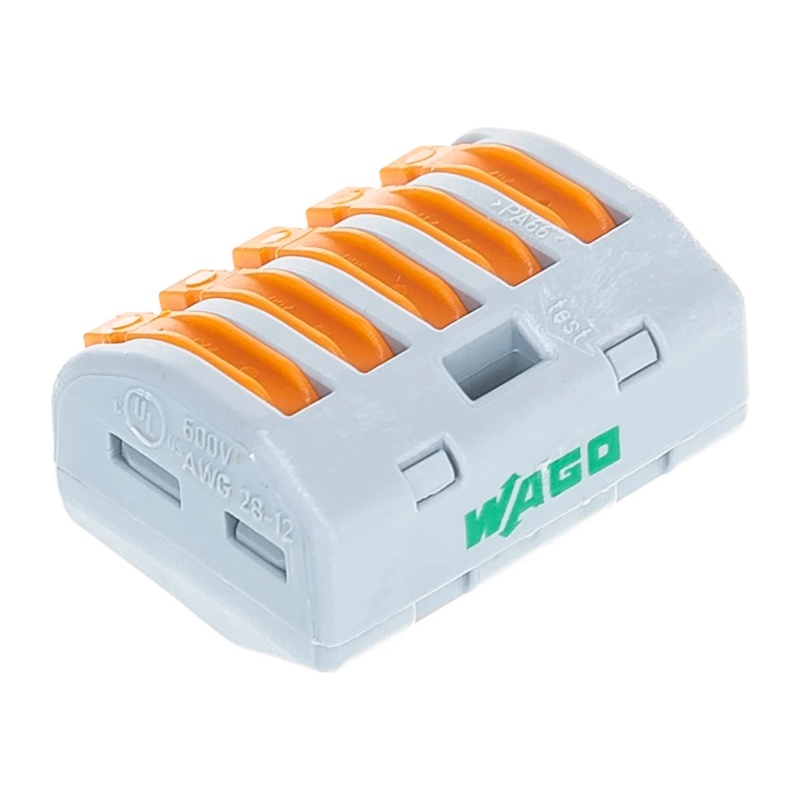 Клемма с рычажком WAGO 222-415 без пасты, 5 проводов 0,08-2,5 мм2 (5 шт.)