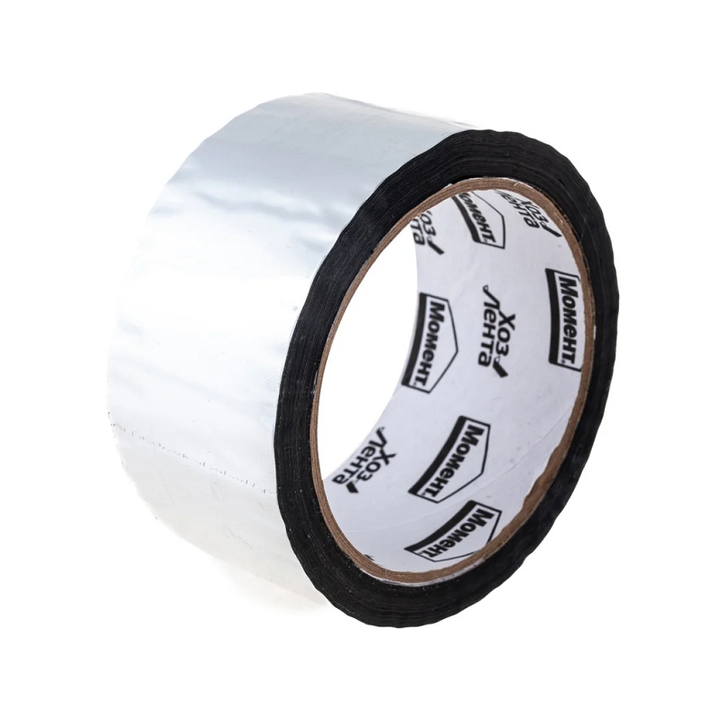 Лента клеящая хозяйственная Момент алюминиевая, 48 мм х 25 м