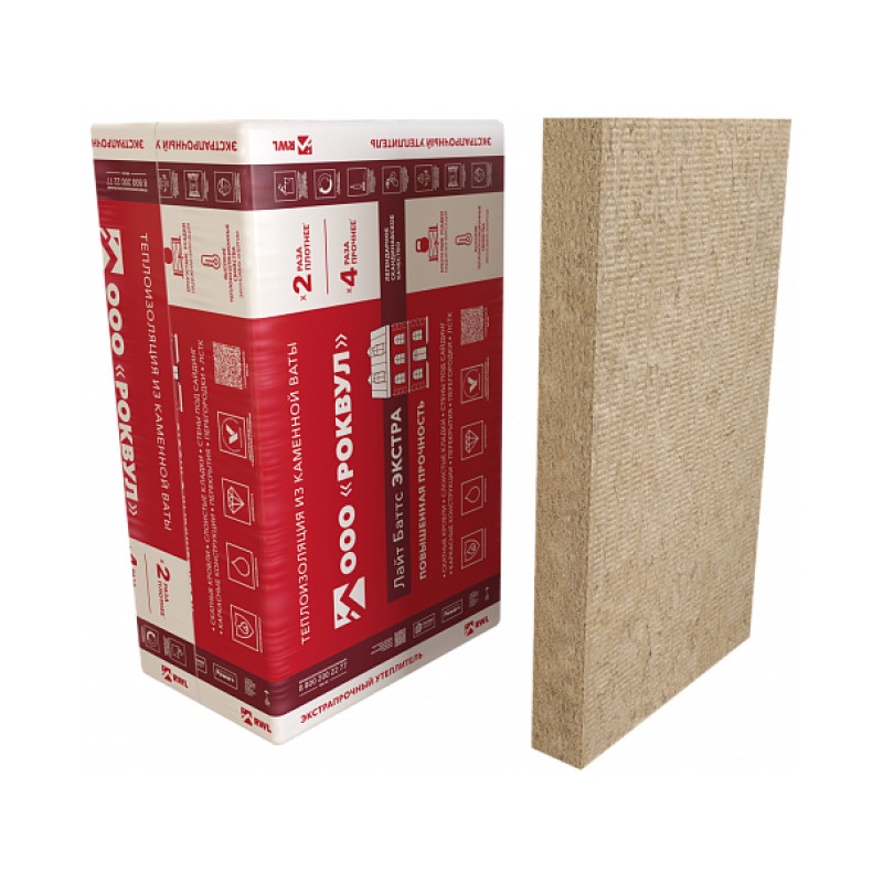 Утеплитель Rockwool Лайт Баттс Экстра 1000х600х100 мм, 4 шт