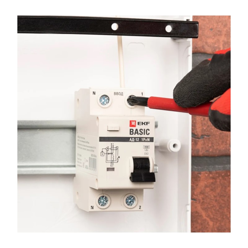 Автомат дифференциальный EKF АВДТ АД-12 4,5кА, С 16А, 30мА, тип АС, 1P+N