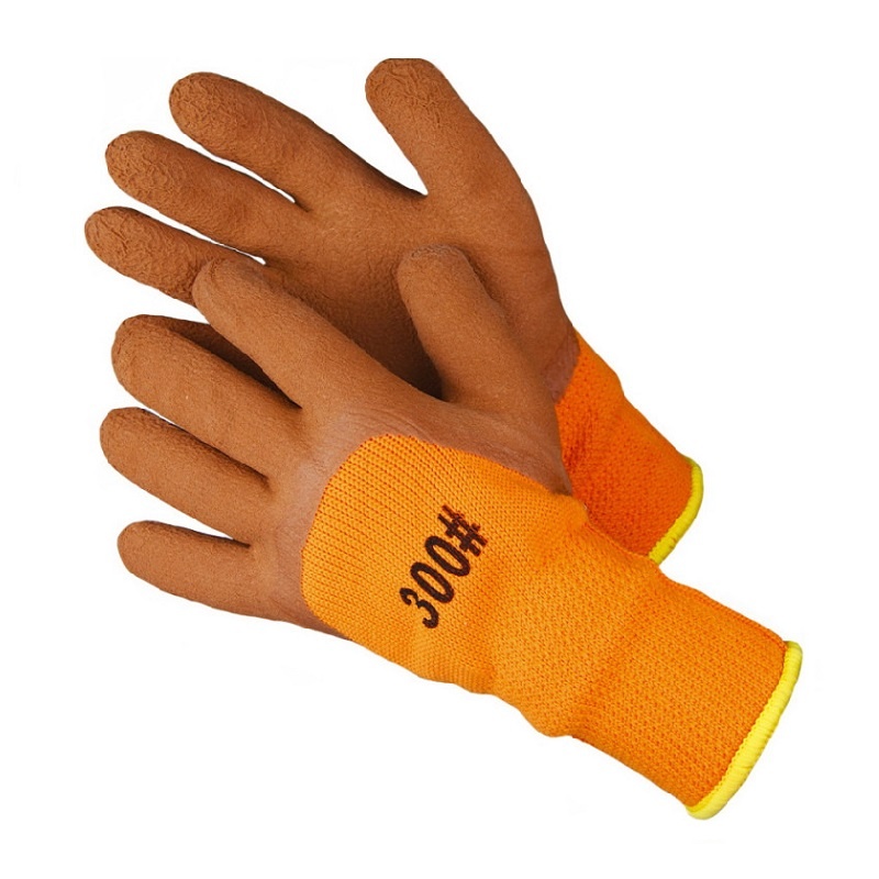 Перчатки акриловые с латексным обливом 3/4 утепленные