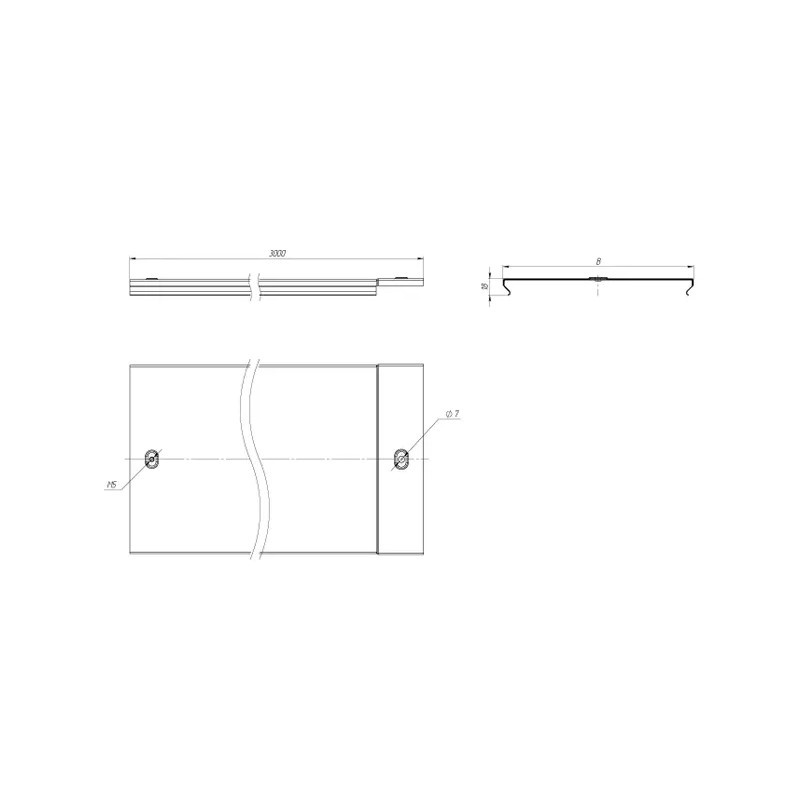 Крышка замковая EKF для лотка шириной 200 мм, L=3 м