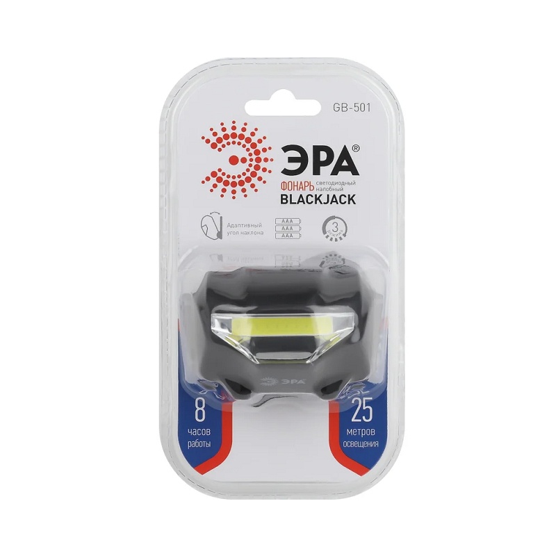 Фонарь Era GB-501 LED налобный на 3хААА, 3Вт
