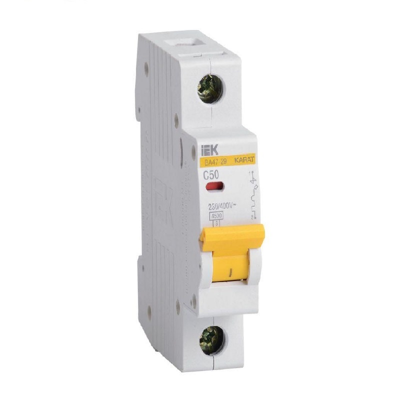 Автоматический выключатель IEK Karat ВА 47-29 4,5кА, С 50А, 1П, MVA20-1-050-C
