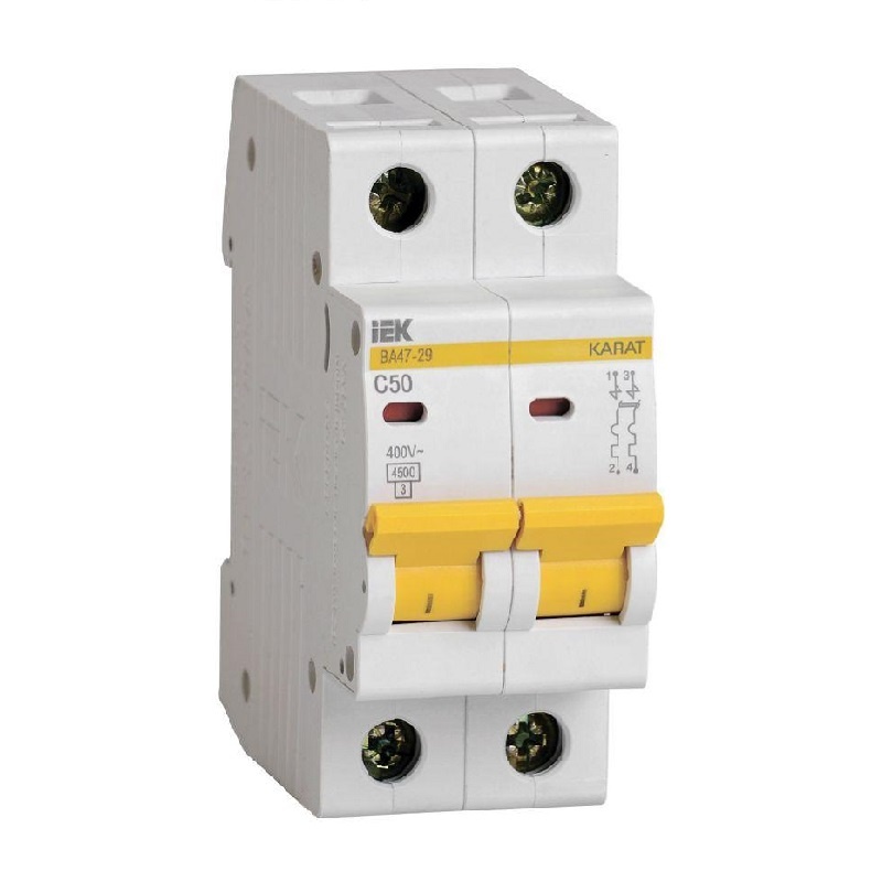 Автоматический выключатель IEK Karat ВА 47-29 4,5кА, С 50А, 2П, MVA20-2-050-C