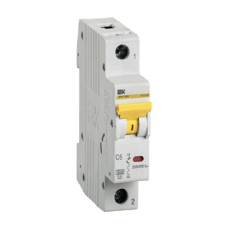 Автоматический выключатель IEK Karat ВА 47-60М 6кА, С 6А, 1П, MVA31-1-006-C