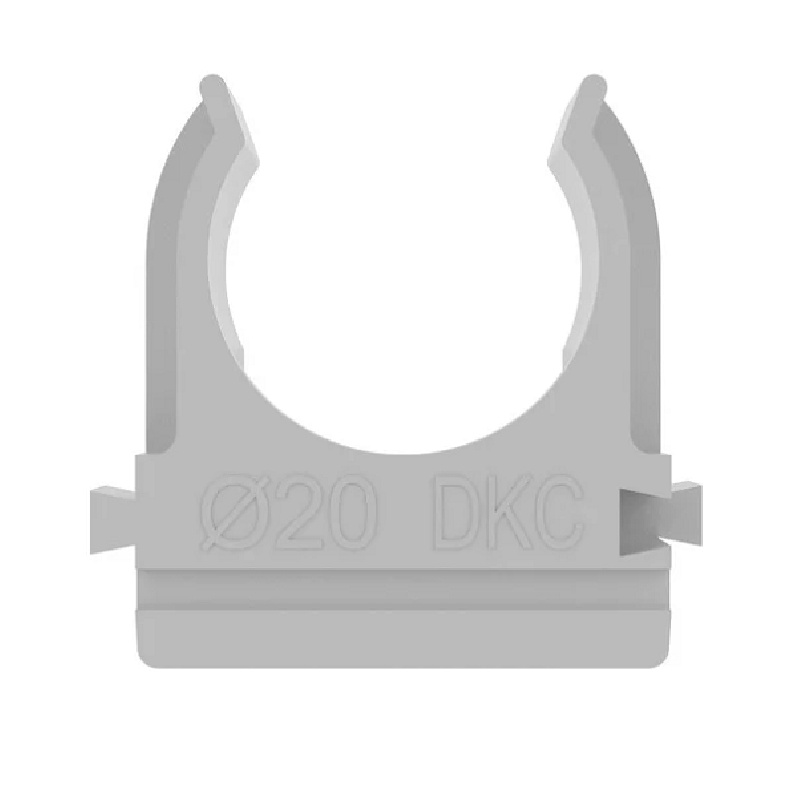 Держатель-клипса для труб DKC, пластик, d=20 мм, серый (100 шт.)