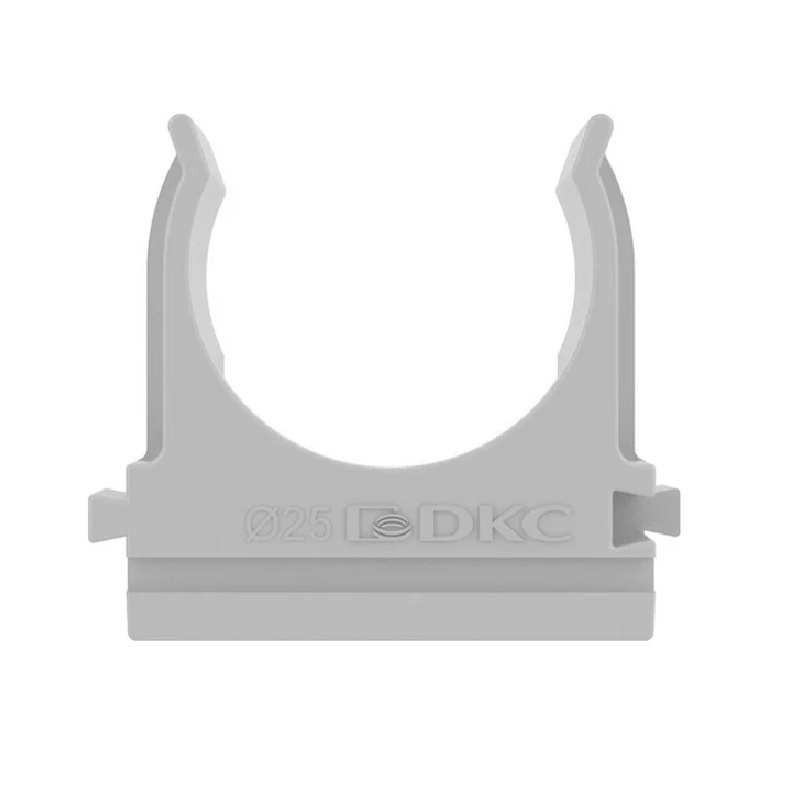Держатель-клипса для труб DKC, пластик, d=25 мм, серый (100 шт.)