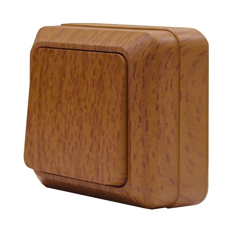 Выключатель о/у Олимп 7946680, 1 клавиша, б/инд, IP20, темное дерево