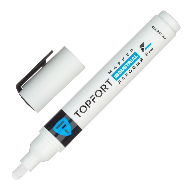 Маркер лаковый Topfort Industrial белый 6 мм