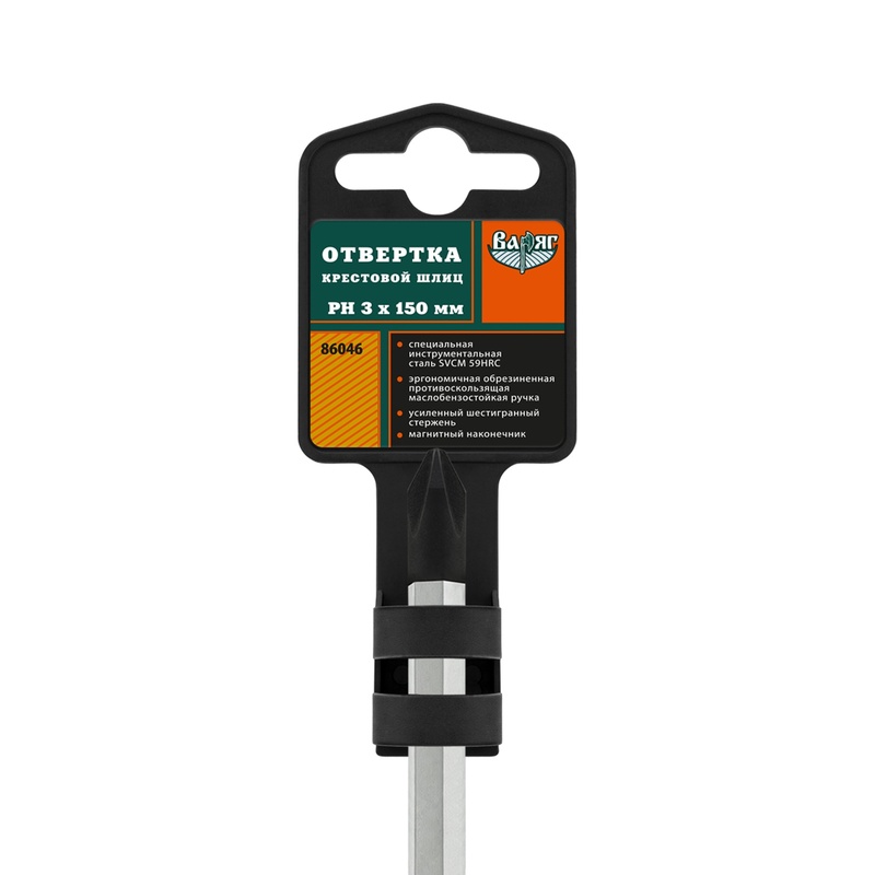 Отвертка Варяг 86046 усиленная PH 3х150 мм