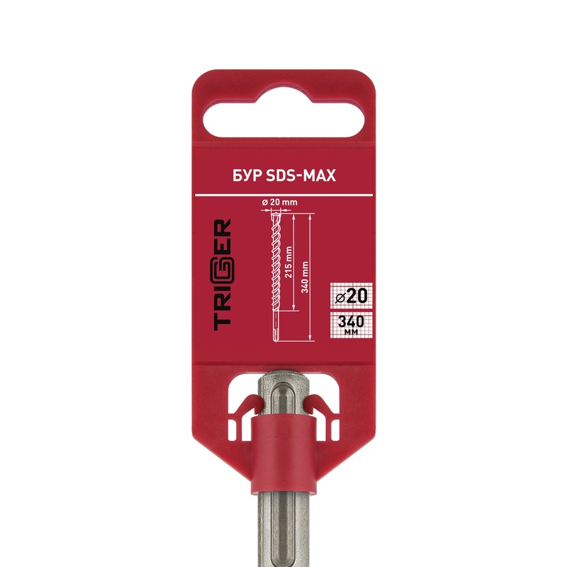 Бур Trigger 88006 SDS-Max (двойная спираль, 4 резца), 20х215/340 мм