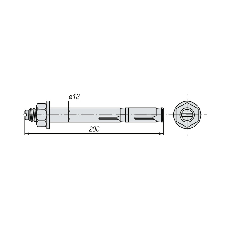 Болт анкерный двухраспорный SWFS 12х200 (30 шт)