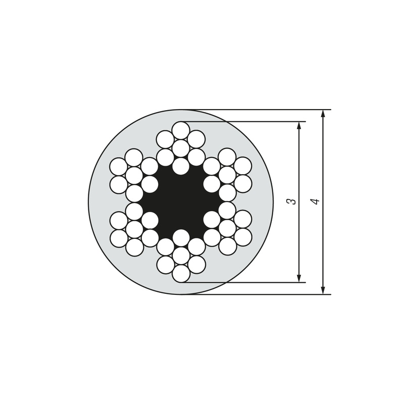 Трос в оплетке SWFS ПВХ 3/4 (250 м)