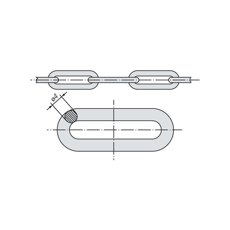 Цепь длиннозвенная SWFS DIN763 М4 (50 м)