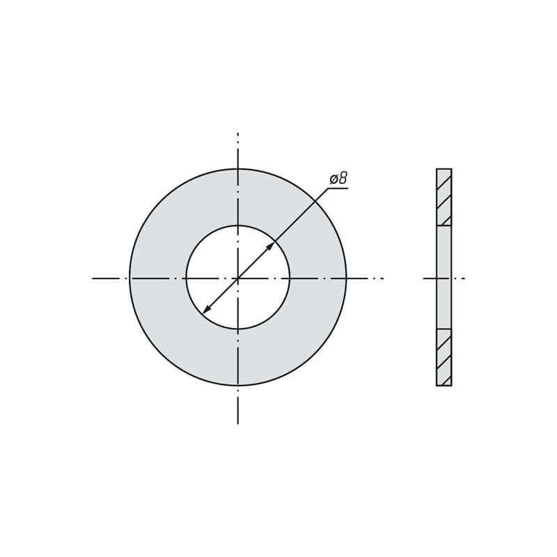 Шайба плоская SWFS DIN125 М8 (1 кг)