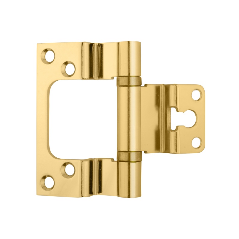 Петля накладная "бабочка" SCHLOSS 04002 д/двер с притвором, золото (20/100)