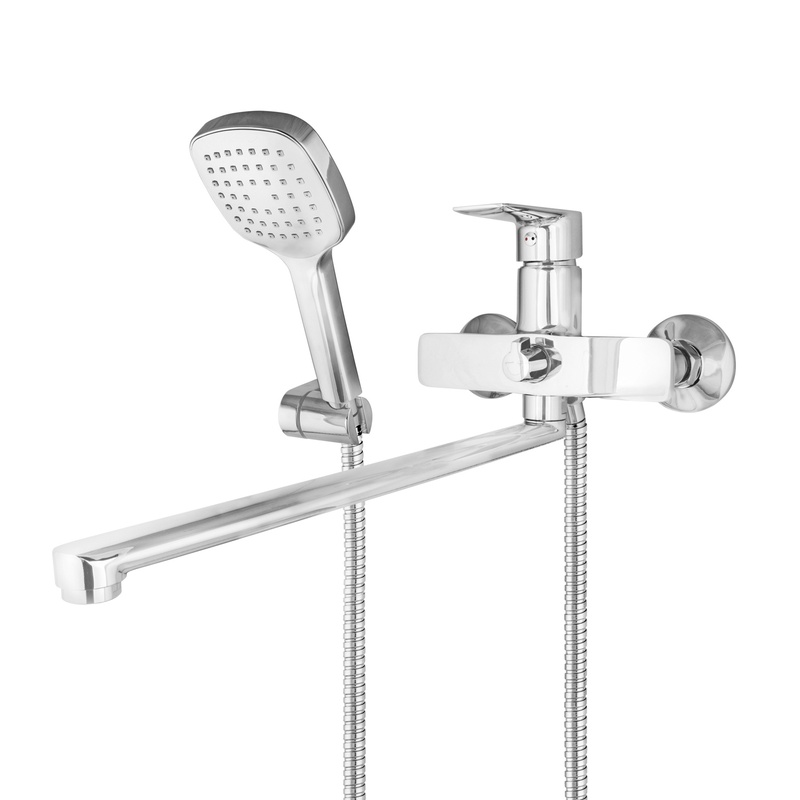 Смеситель для ванны Mix&Fix Flash 5107 с аксессуарами, L- излив 350мм