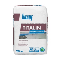 Наливной пол Knauf Титалин, самонивелирующийся быстротвердеющий трещиностойкий (5-100мм) 20 кг