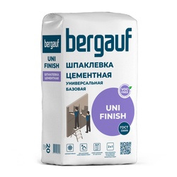Шпаклевка цементная Bergauf Uni Finish базовая белая, 20 кг