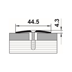 Порог стыкоперекрывающий Лука, серебро (1,8 м х 44,5 мм)