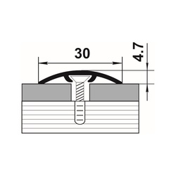 Порог со скрытым крепежом Лука, серебро анод. (0,9 м х 31,2 мм)