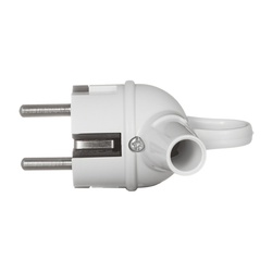 Вилка угловая разборная Makel 10037, 16А, 230В, с/з, белая