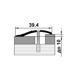 Порог разноуровневый Лука, дуб светлый, перепад 2,2-10 мм (0,9 м х 39,4 мм)