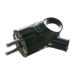 Вилка угловая разборная с ушком А0112 16А, 230В, с/з, черная