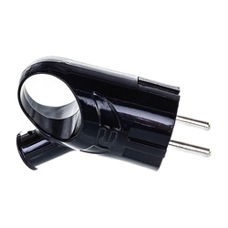 Вилка угловая разборная с ушком А0112 16А, 230В, с/з, черная