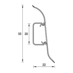 Плинтус Ideal Комфорт 216, с кабель-каналом, дуб сафари, 55 мм (2,2 м)