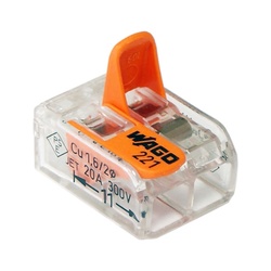 Клемма с рычажком WAGO 221-412 без пасты, 2 провода 0,14-4 мм2 (100 шт)