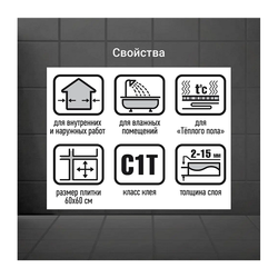 Клей для плитки Unis 2000 (25 кг)