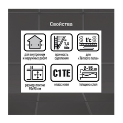 Клей для плитки Unis Плюс (5 кг)