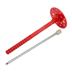 Дюбель-гвоздь для изоляции 10х160 мм (500 шт) с металлическим гвоздем и термоголовкой ГОСТ