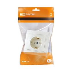 Розетка с/у Таймыр SQ1814-0016, 1 гнездо, с/з, з/ш, белая