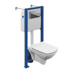 Комплект инсталляции Cersanit Vector с кнопкой Corner, унитаз Carina XL Slim ML